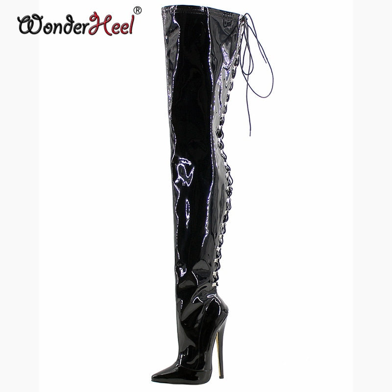 Wonderheel Extreme High Heel 7 Stiletto Heel Pointed Toe Over Knee P 