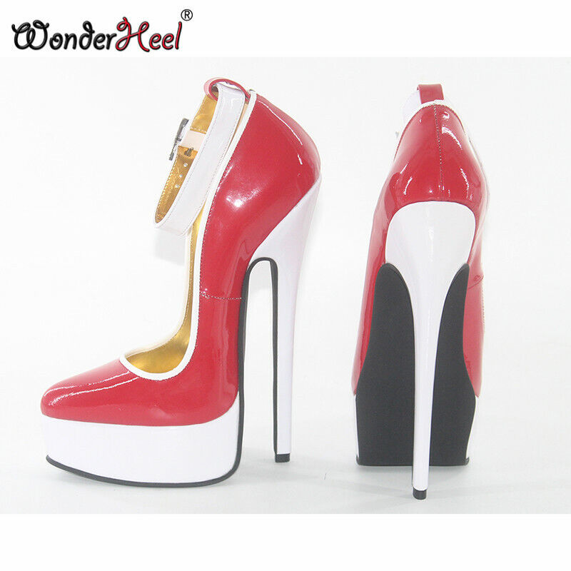 Wonderheel 8" Stiletto Heel Real Leather Multicolored Sexy Fetish Platform Pumps