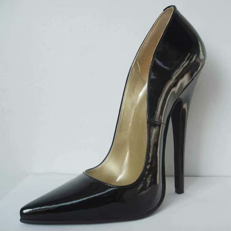 Wonderheel Real Leather 16cm Stiletto Heel Sexy High Heel Slip On Pointed Toe Pumps