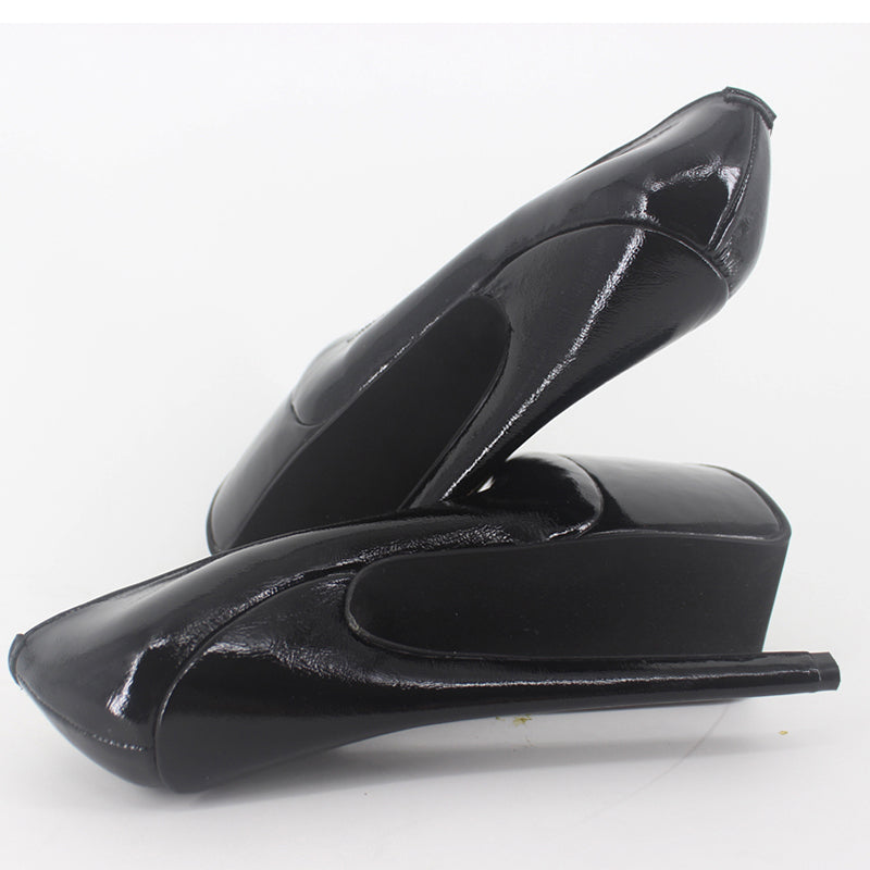 Wonderheel 8" Stiletto Heel Real Leather Slip on Sexy Nightclub Platform Pumps Big Size Dropshipping