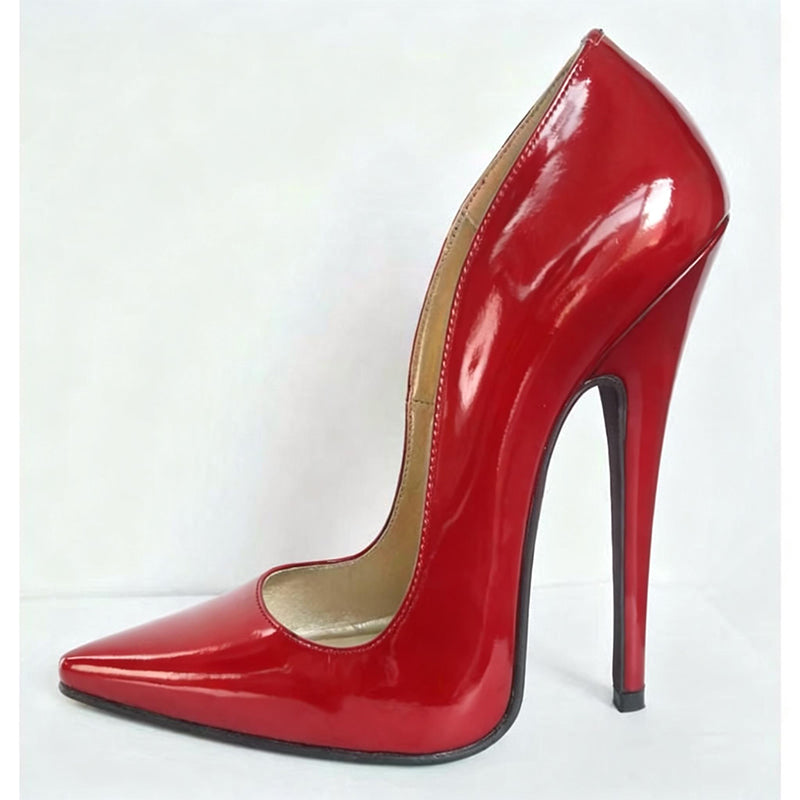 Wonderheel Real Leather 16cm Stiletto Heel Sexy High Heel Slip On Pointed Toe Pumps