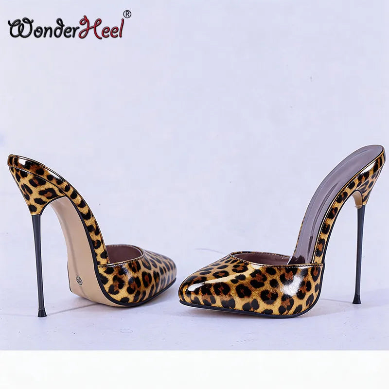 Wonderheel 16cm Ultra thin metal heels Patent Leather Women High heels Nightclub lady Slip on Sexy Shoes US13 Drop shipping