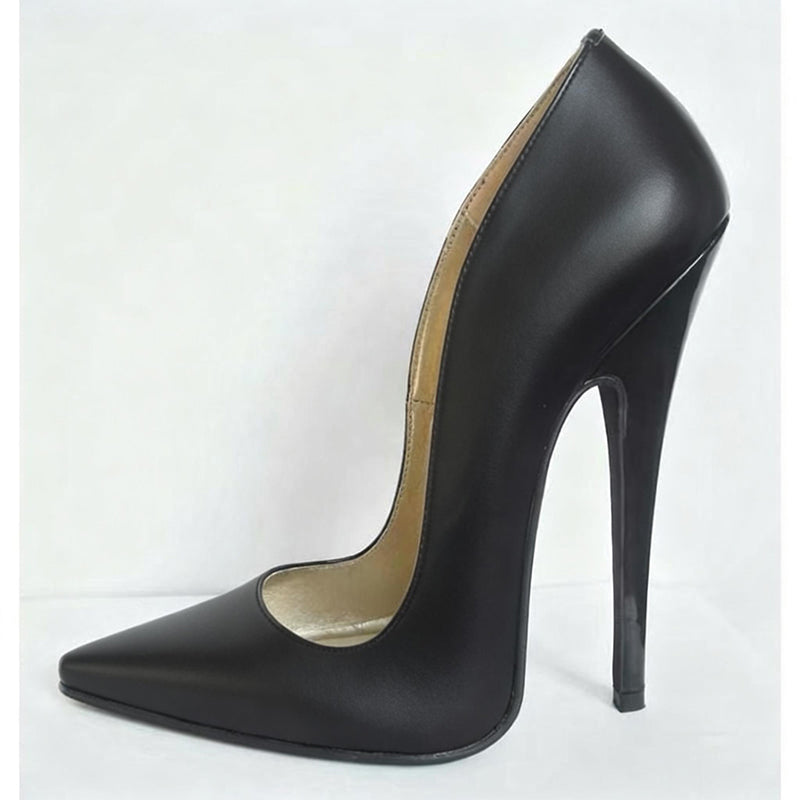 Wonderheel Real Leather 16cm Stiletto Heel Sexy High Heel Slip On Pointed Toe Pumps