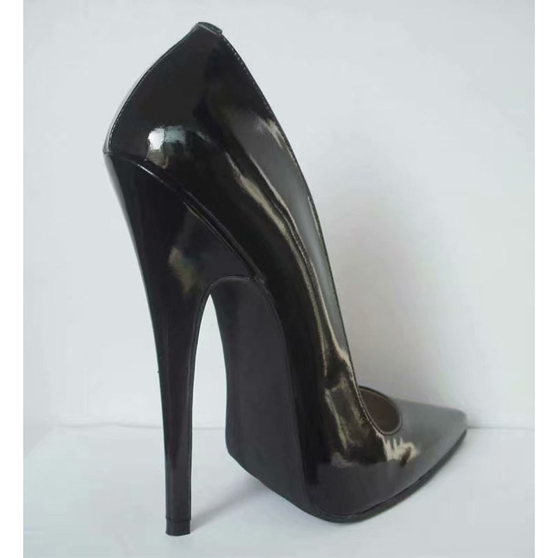 Wonderheel Real Leather 16cm Stiletto Heel Sexy High Heel Slip On Pointed Toe Pumps