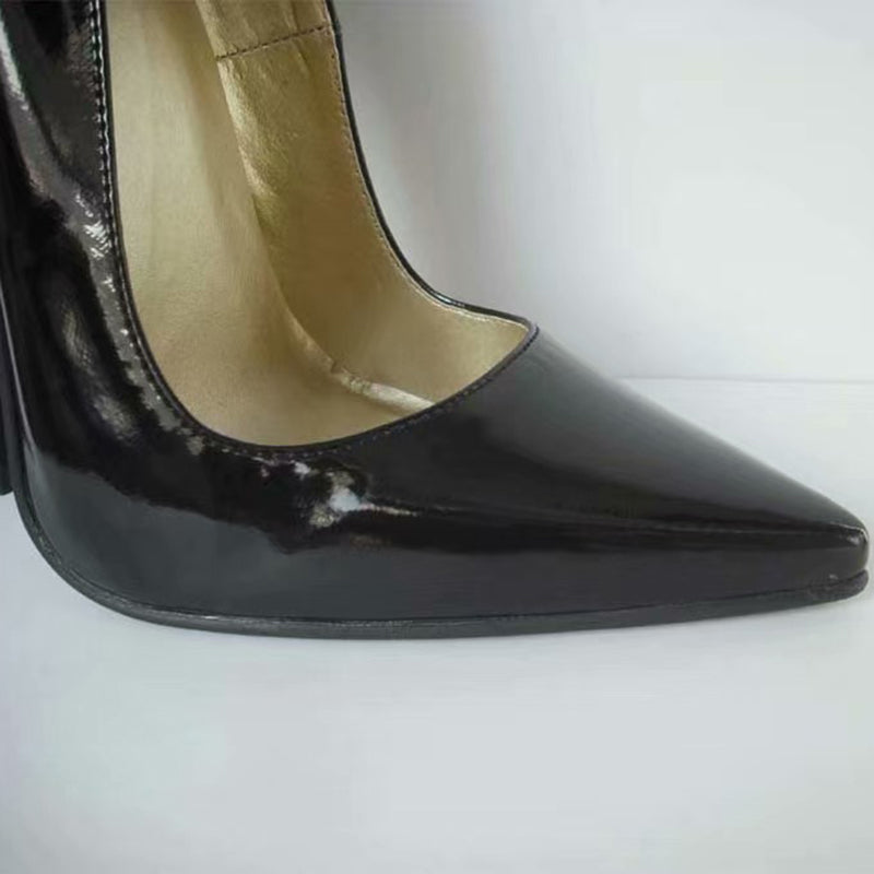 Wonderheel Real Leather 16cm Stiletto Heel Sexy High Heel Slip On Pointed Toe Pumps