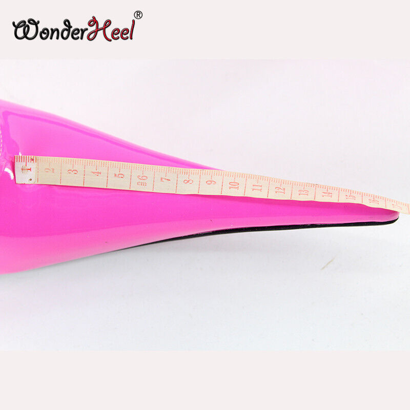 Wonderheel 16cm Thin Metal Heel Patent Extremely Extra Long Pointed Toe Women Ankle Boots