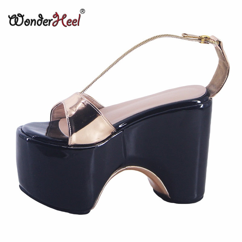 Wonderheel 2021 New Style Summer 12cm Chunky Heels with 10cm Platform Japanese Fashion Women Sandals Big Size Dropshipping