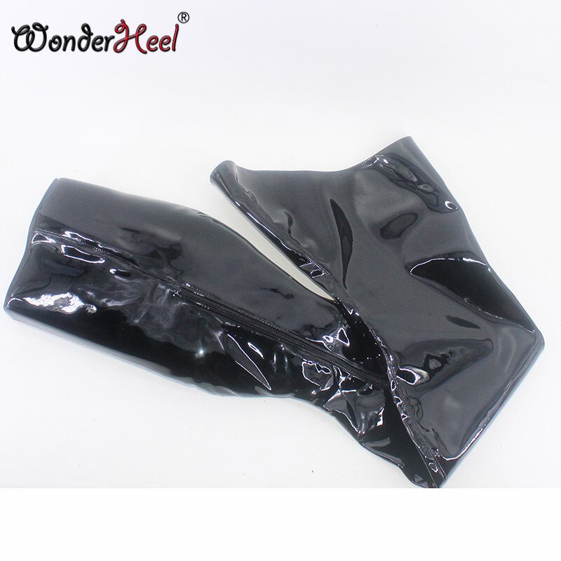 Wonderheel 2021 high heel 23cm wedges heel platform Over Knee Fetish Patent leather Nightclub Super Girl Fashion Crotch Boots