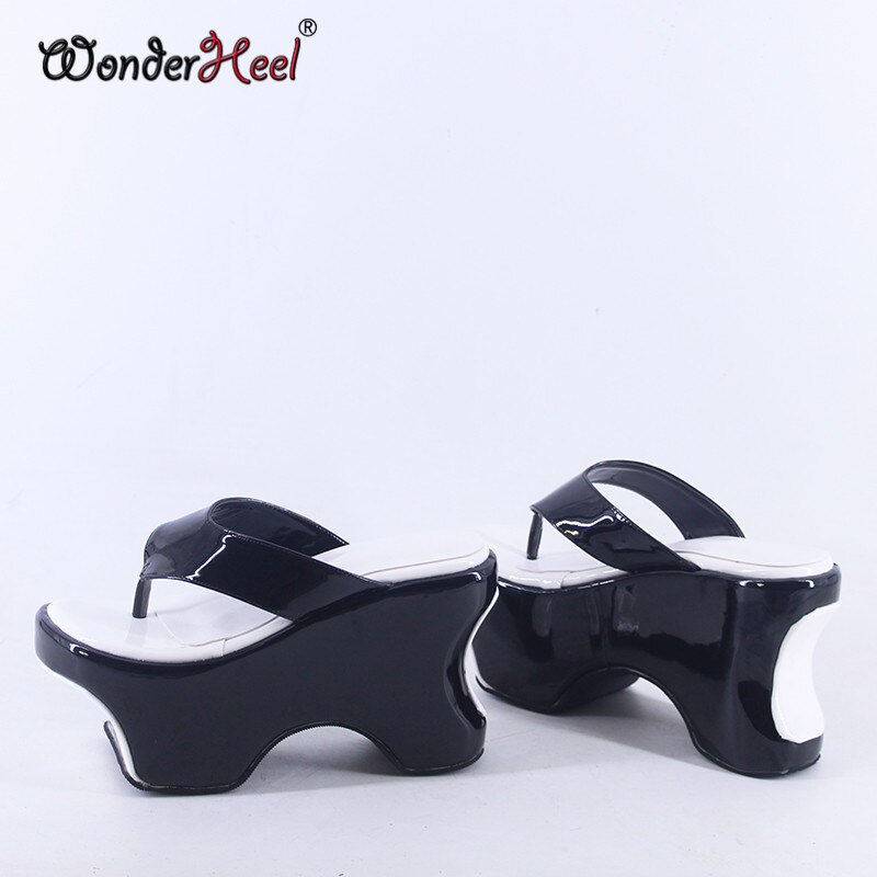 Wonderheel 2021 Summer 12cm Increasing Height Heels with 10cm Platform Japanese Fashion Women Flip Flops Big Size Dropshipping