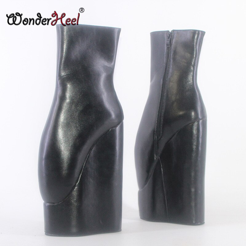 Wonderheel 2021 high heel 23cm wedges heel platform fetish Matte leather Super Girl Nightclub fashion show ankle boots Big Size