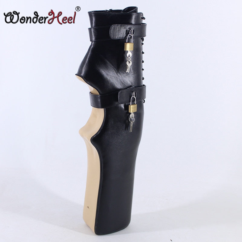 Wonderheel New 2021 Huge high heel 38cm Wedges Heels platform fetish Lockable Padlocks boots night club sexy Ankle boots