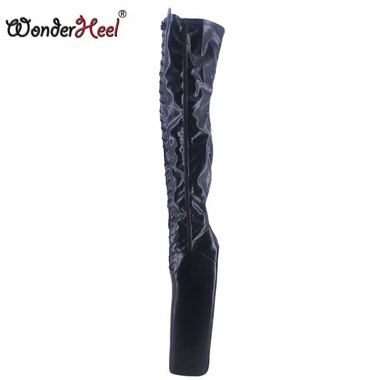 Wonderheel New Platform High Heel 40cm Wedges Heels Fetish Over Knee Boots Super Girl Nightclub Sexy Lacing Crotch Boots