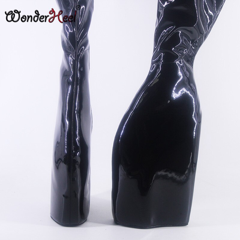 Wonderheel 2021 high heel 23cm wedges heel platform Over Knee Fetish Patent leather Nightclub Super Girl Fashion Crotch Boots