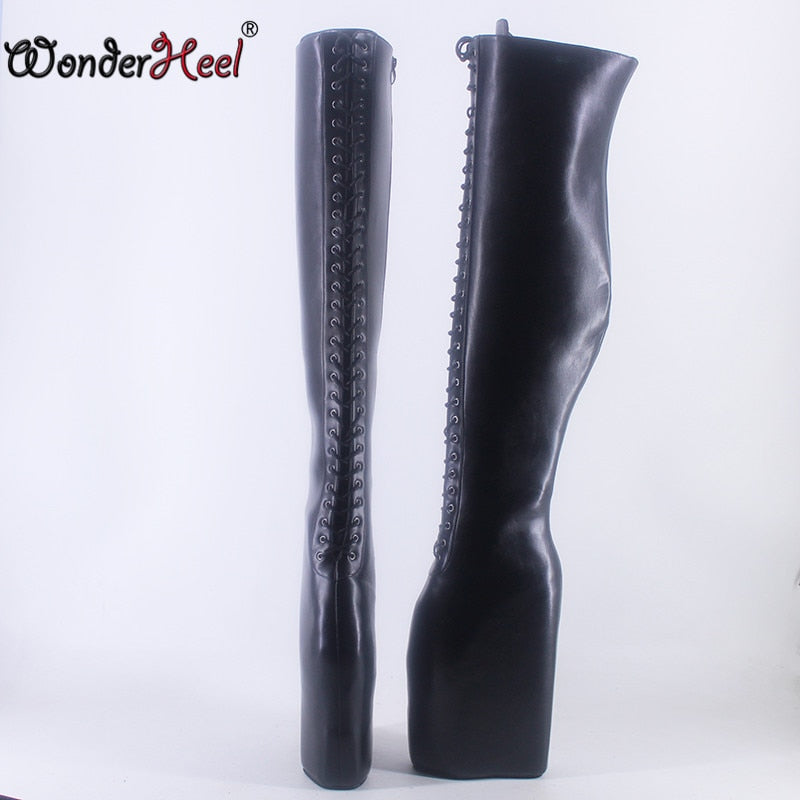 Wonderheel 2021 high heel 23cm wedges heel platform Over Knee fetish Matte leather Nightclub Cosplay fashion Thigh High Boots