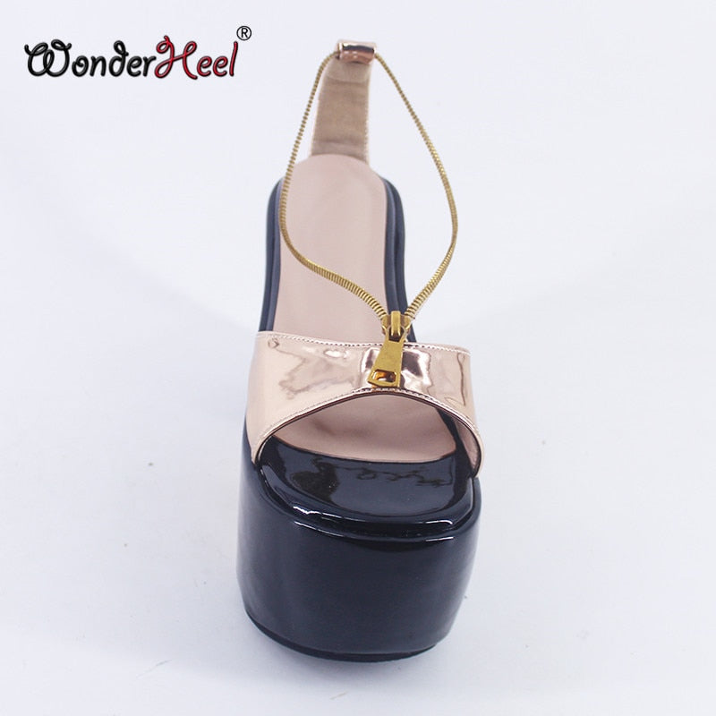 Wonderheel 2021 New Style Summer 12cm Chunky Heels with 10cm Platform Japanese Fashion Women Sandals Big Size Dropshipping