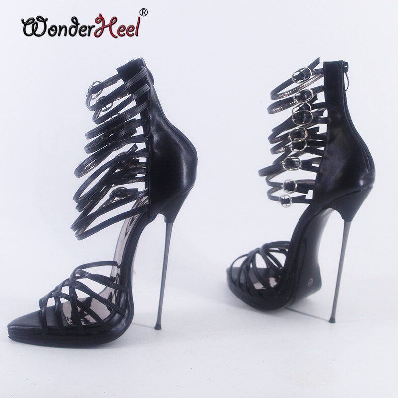 Wonderheel Summer Platform Thin Metal Heel 16cm Stiletto Heel Sexy Po 