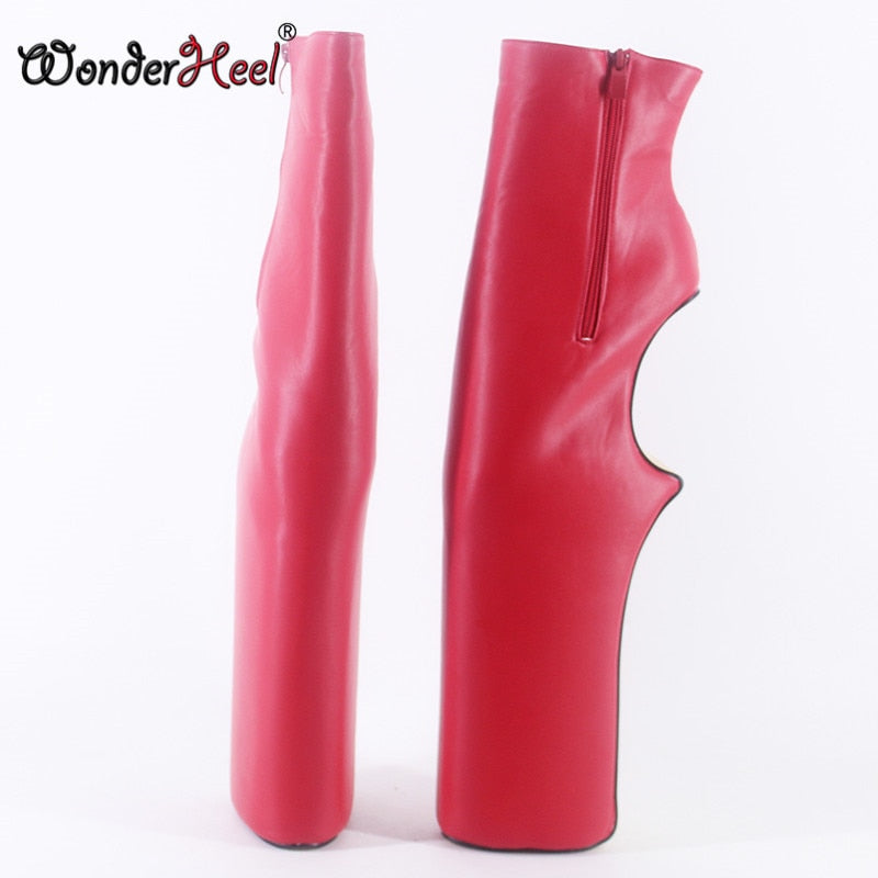 Wonderheel New 2021 Extremely high heel 38cm Wedges Heels Matte Leather platform fetish  boots Classic Style sexy Ankle boots