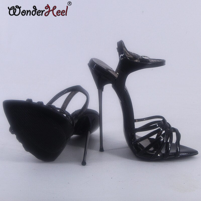 Wonderheel Summer Extreme Ultra Thin Heel 16cm Stiletto Heel Fetish Pointed Toe Ankle Straps Nightclub High Heel  Sandals Dropshipping