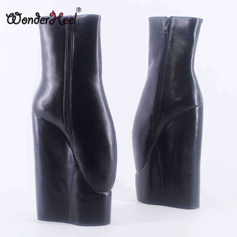 Wonderheel 2021 high heel 23cm wedges heel platform fetish Matte leather Super Girl Nightclub fashion show ankle boots Big Size