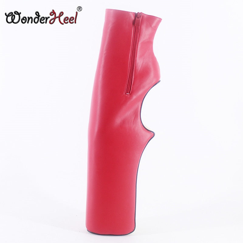 Wonderheel New 2021 Extremely high heel 38cm Wedges Heels Matte Leather platform fetish  boots Classic Style sexy Ankle boots