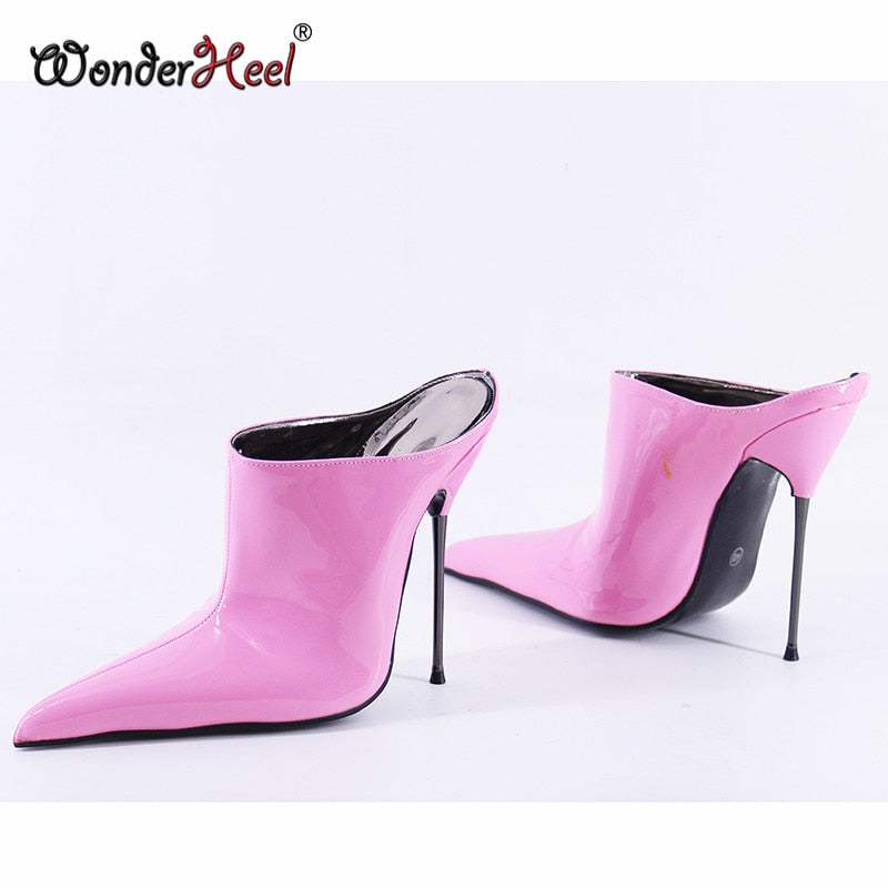 Wonderheel 2022 New High heel 14cm Stiletto Heel Extreme Long Pointed Toe Sexy Women Fashion Nightclub Slip On Short Boots