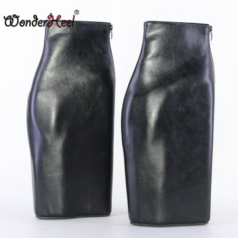 Wonderheel 30cm Wedges Heel Platform Sexy Fetish Matte Leather Lady Nightclub Fashion Show Ankle Boots Big Size Dropshipping