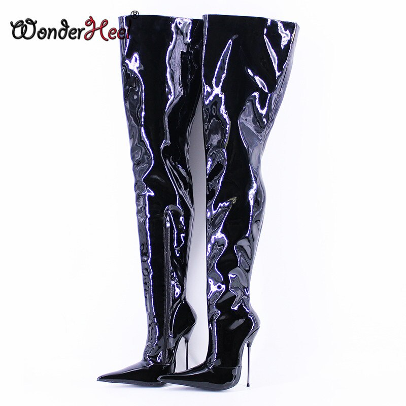 Wonderheel New 16cm Stiletto Heel Super High Heels Extremely Pointed Toe Ultra Thin Metal Heel Sexy Girl Over Knee Boots Dropshipping