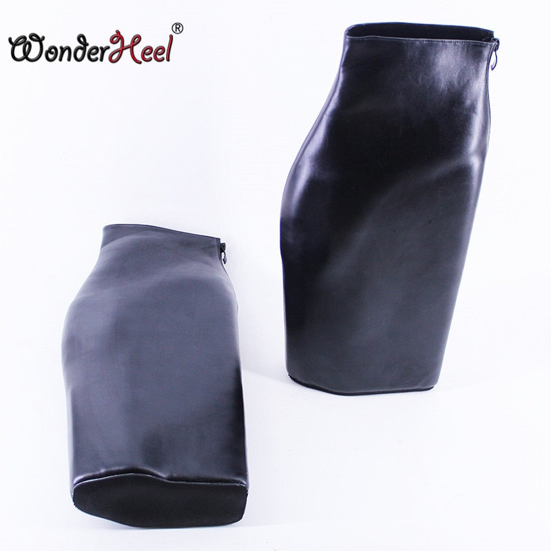 Wonderheel 30cm Wedges Heel Platform Sexy Fetish Matte Leather Lady Nightclub Fashion Show Ankle Boots Big Size Dropshipping