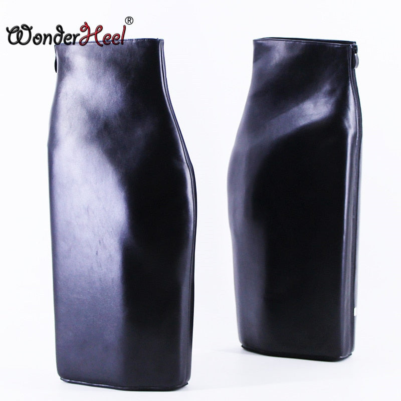 Wonderheel 30cm Wedges Heel Platform Sexy Fetish Matte Leather Lady Nightclub Fashion Show Ankle Boots Big Size Dropshipping