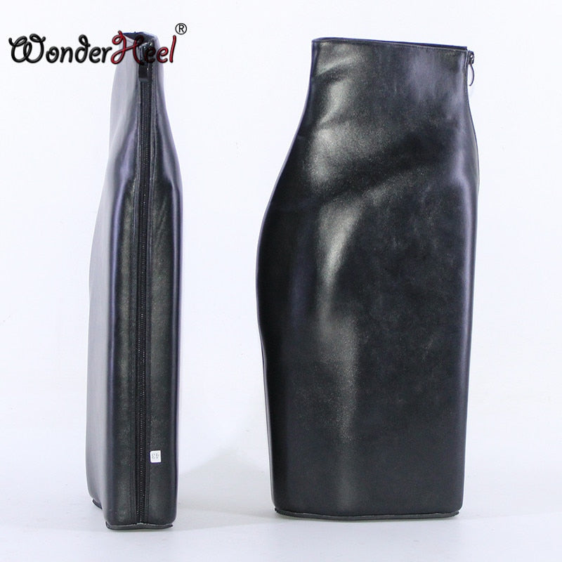 Wonderheel 30cm Wedges Heel Platform Sexy Fetish Matte Leather Lady Nightclub Fashion Show Ankle Boots Big Size Dropshipping